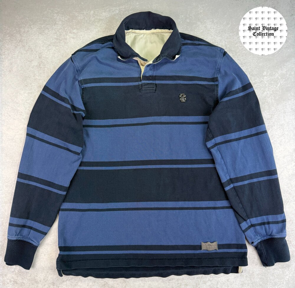 90s Vintage IZOD Striped Long-Sleeve Polo Shirt